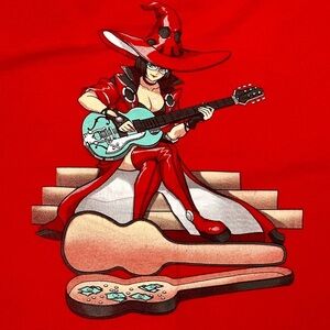 I-No Anime Sexy Rocker Witch Red T-shirt Tee Loose Change Graphic Guilty Gear XL